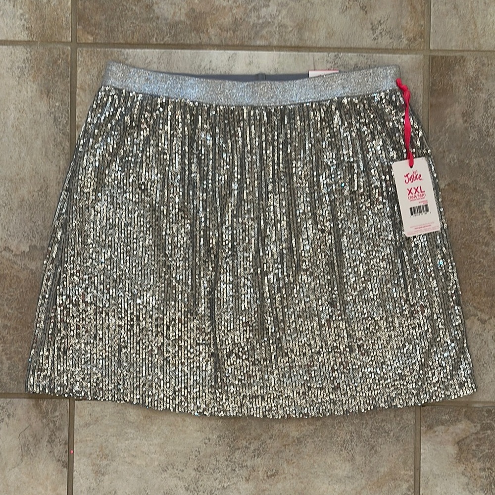 NEW Justice Silver Sequin Skort Size XL 16/18 Plus Girls